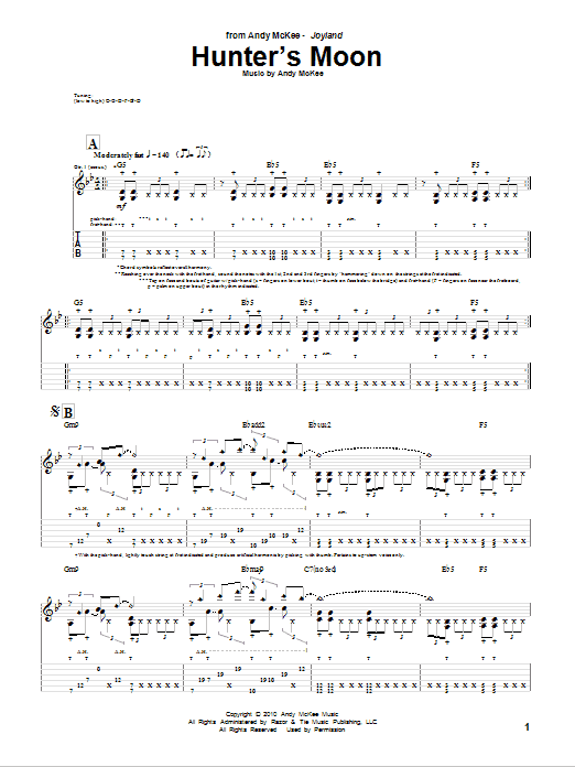Andy McKee Hunter's Moon Sheet Music
