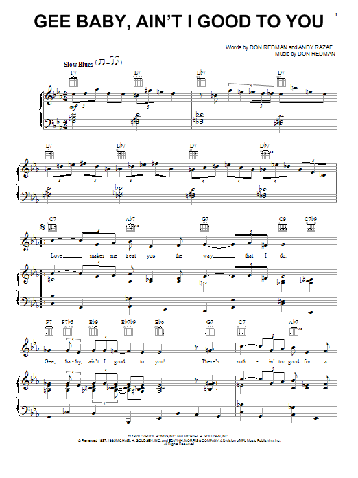 Andy Razaf Gee Baby, Ain't I Good To You Sheet Music