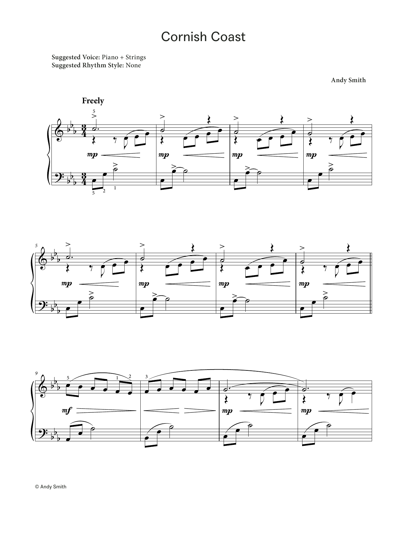 Andy Smith Cornish Coast (LCME Electronic Keyboard Grade 5 List B) Sheet Music