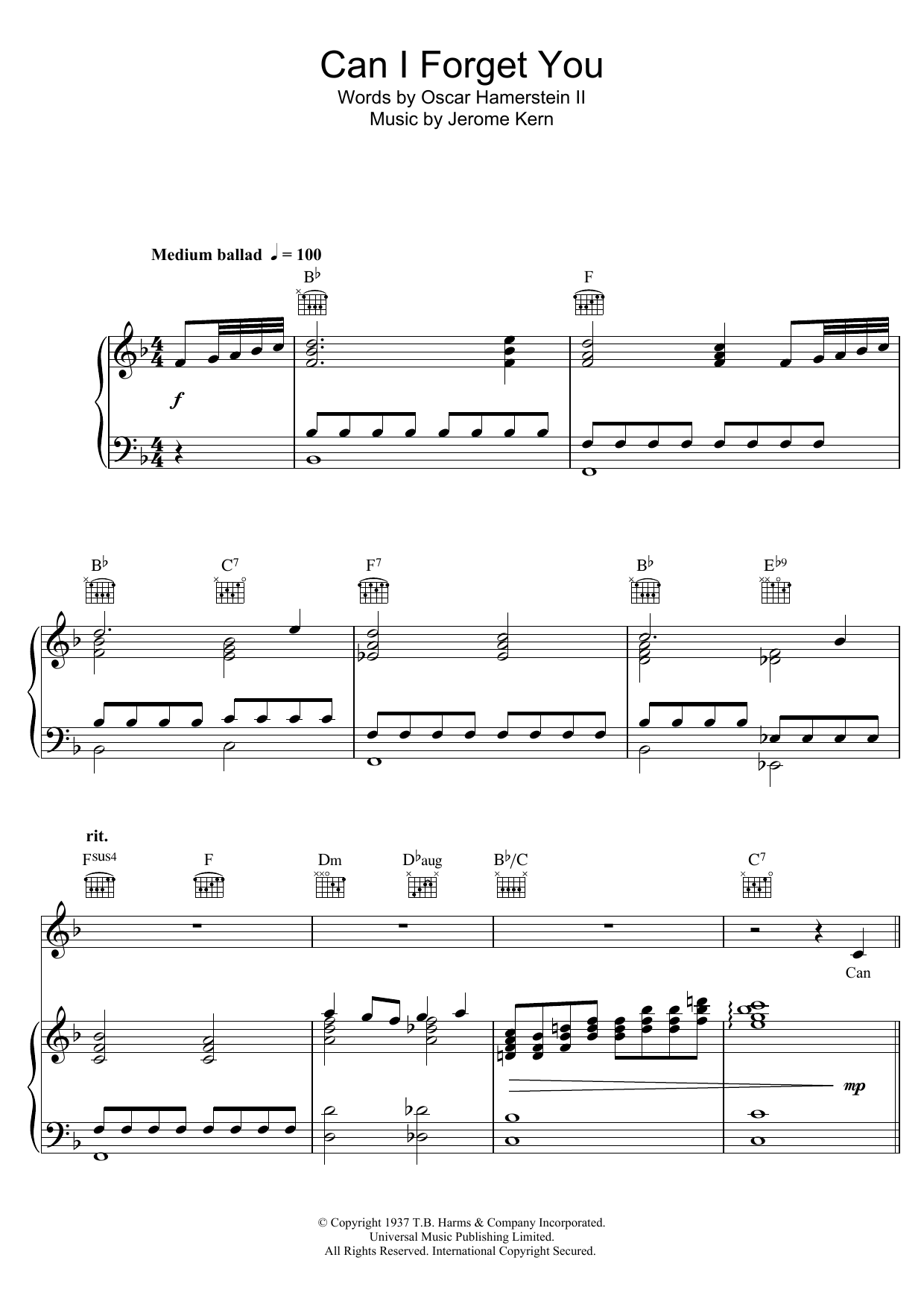 Andy Williams Can I Forget You? Sheet Music