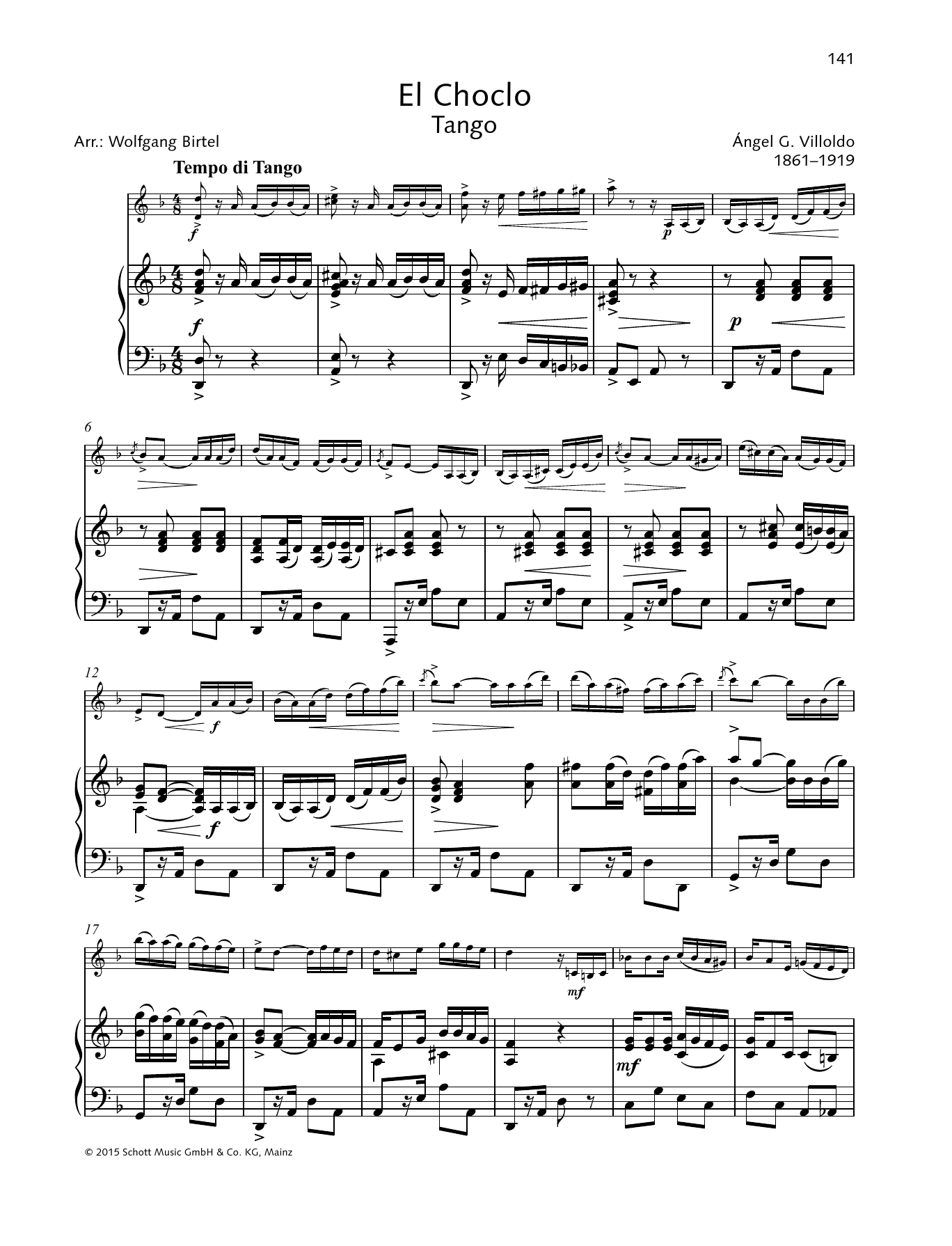 Angel G. Villoldo El Choclo Sheet Music