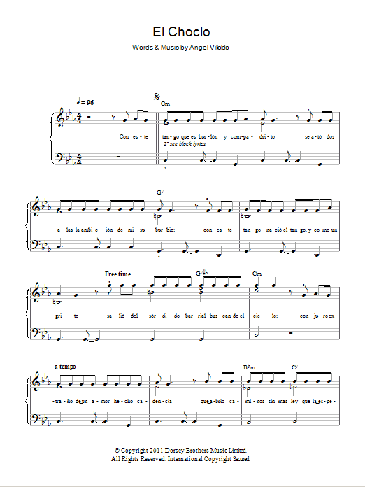 Angel Villoldo El Choclo Sheet Music