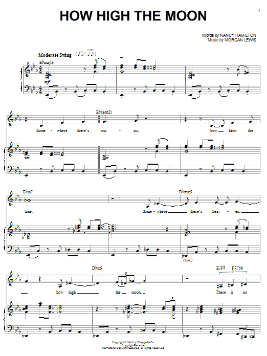 Ann Hampton Callaway How High The Moon Sheet Music