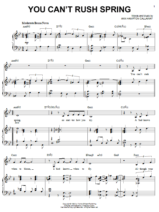 Ann Hampton Callaway You Can't Rush Spring Sheet Music