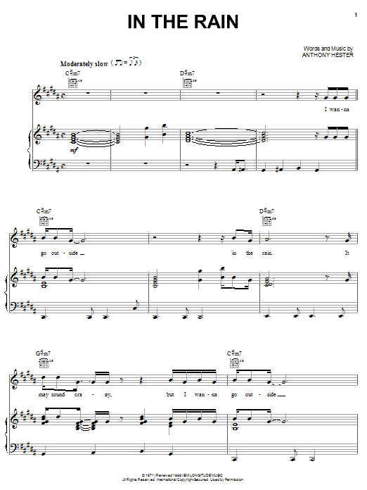 Ann Peebles In The Rain Sheet Music