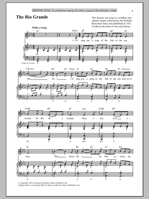 Anonymous The Rio Grande Sheet Music