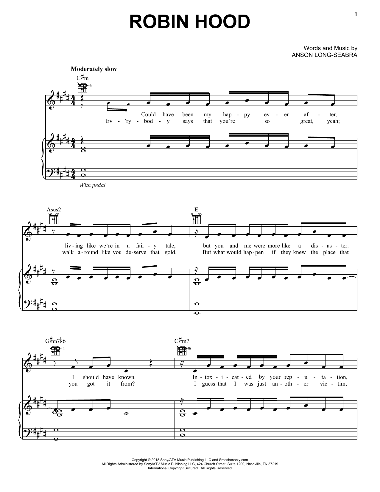 Anson Seabra Robin Hood Sheet Music