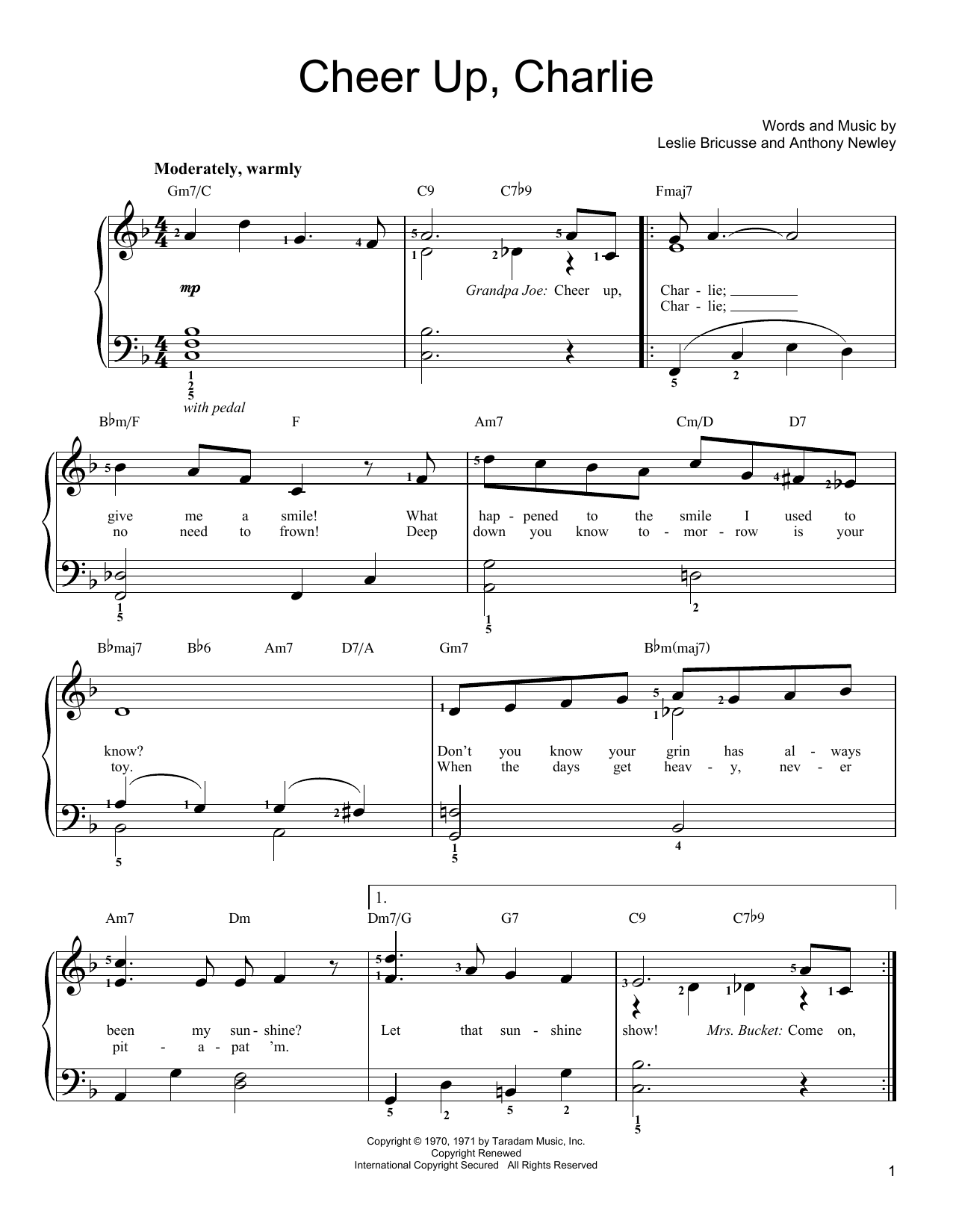 Anthony Newley Cheer Up, Charlie Sheet Music