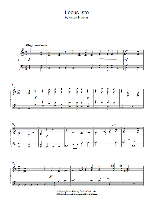 Anton Bruckner Locus Iste Sheet Music