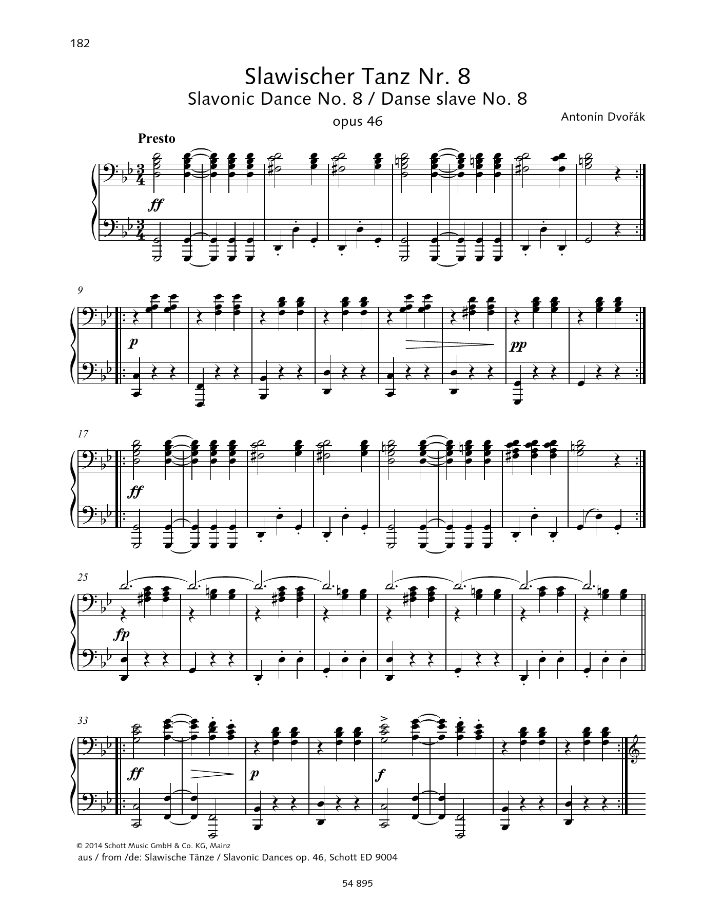 Antonín Dvorák Slavonic Dance Sheet Music