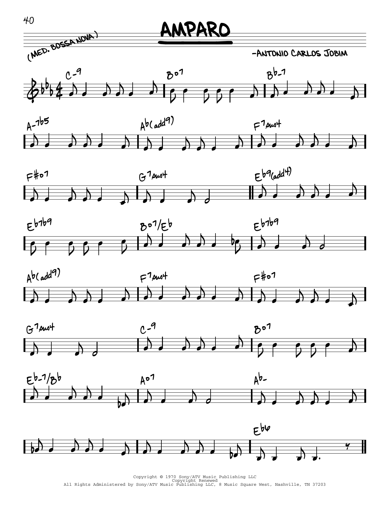 Antonio Carlos Jobim Amparo Sheet Music
