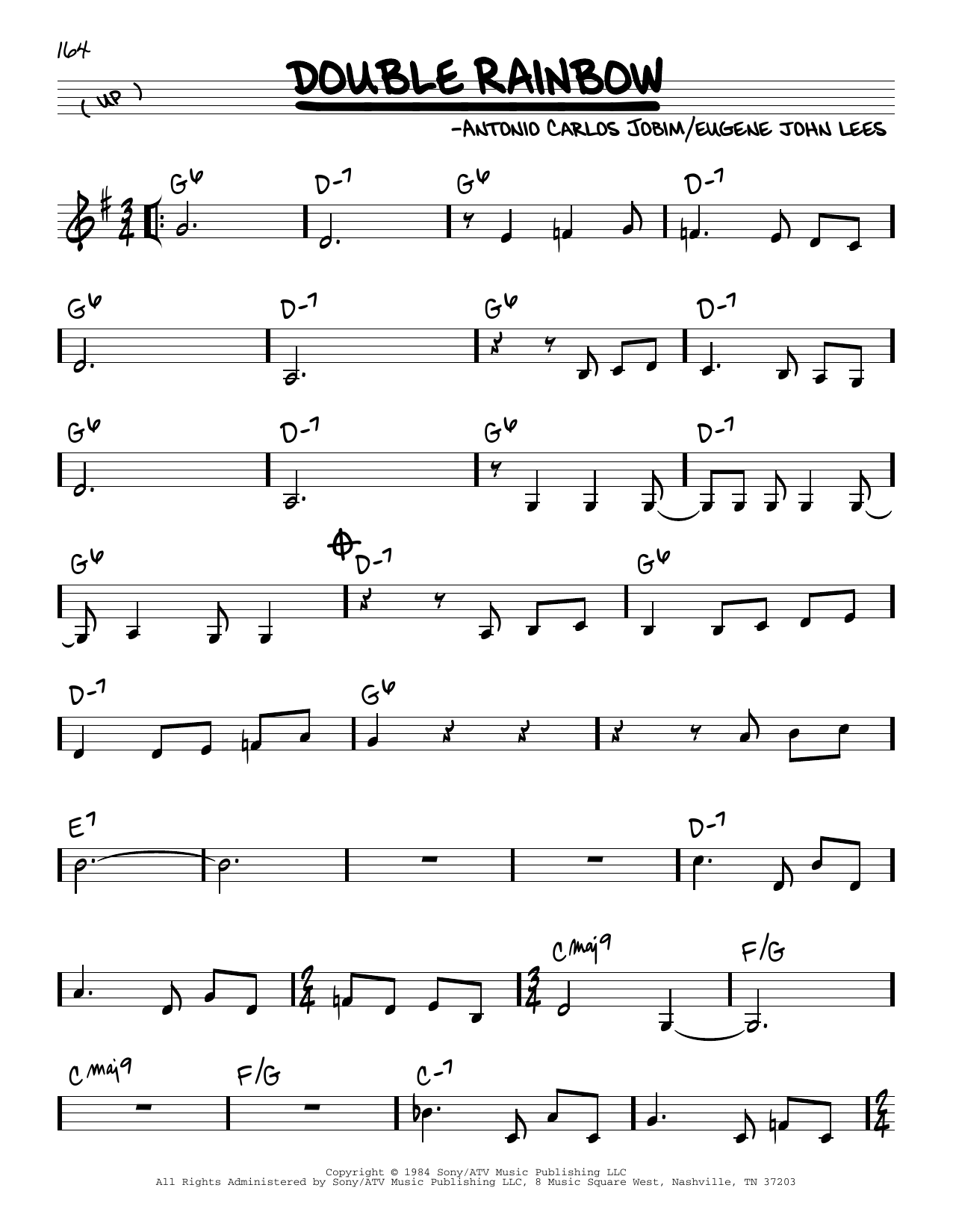 Antonio Carlos Jobim Double Rainbow Sheet Music