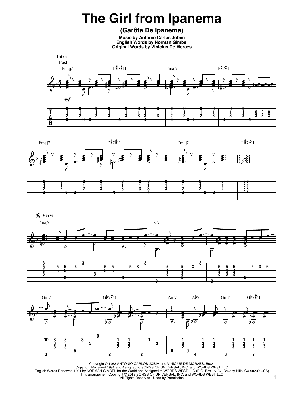 Antonio Carlos Jobim The Girl From Ipanema (Garota De Ipanema) (arr. Bill LaFleur) Sheet Music