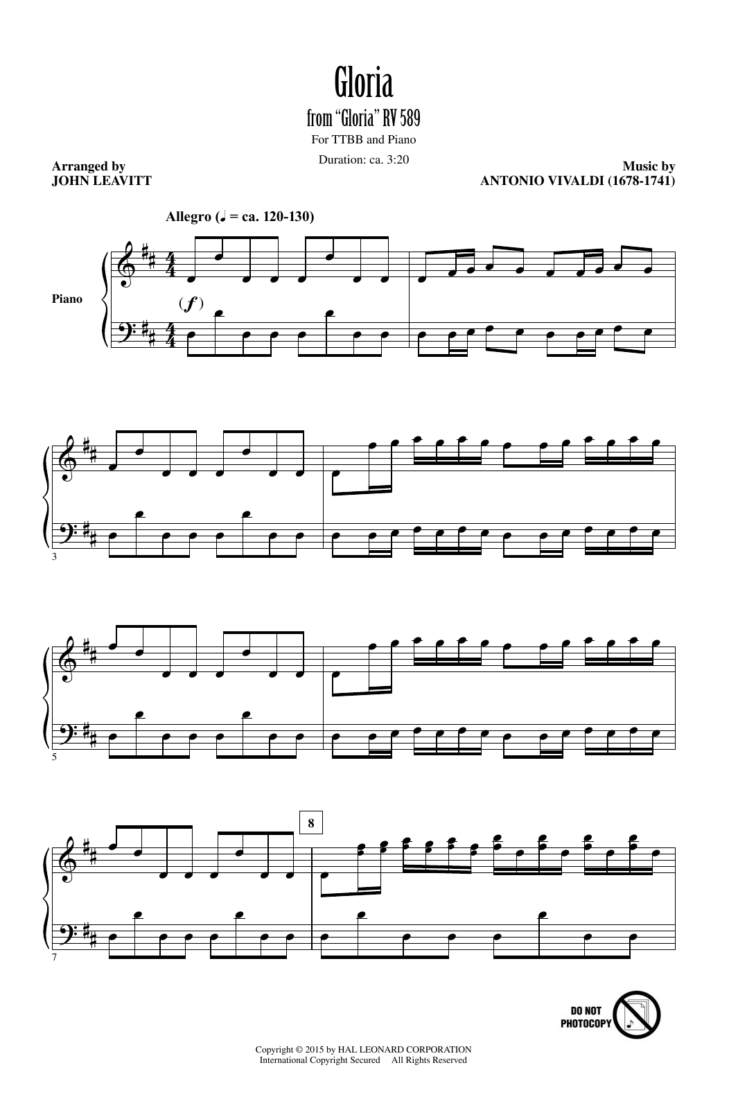 John Leavitt Gloria In Excelsis Sheet Music