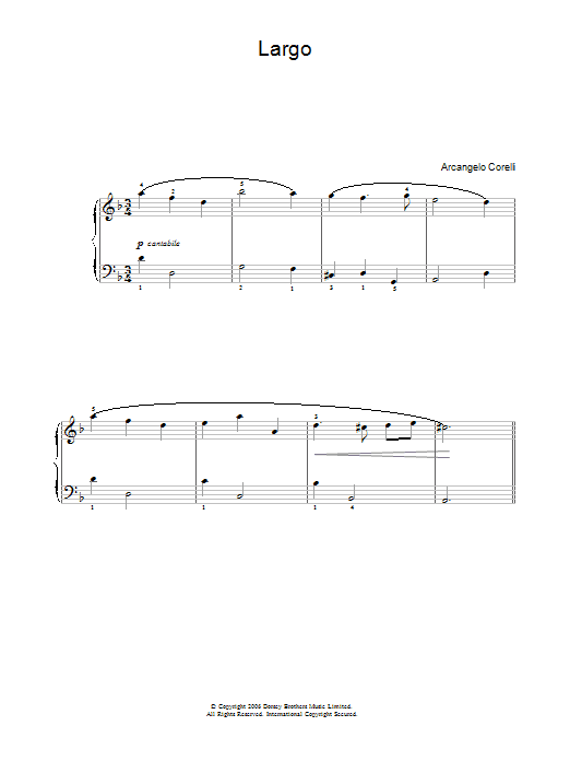 Arcangelo Corelli Largo Sheet Music