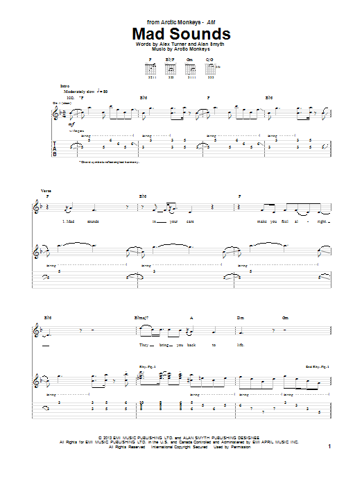 Arctic Monkeys Mad Sounds Sheet Music