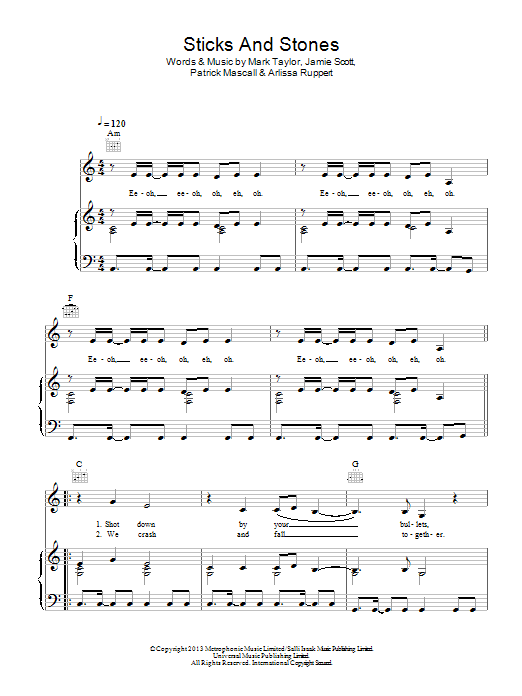 Arlissa Sticks And Stones Sheet Music
