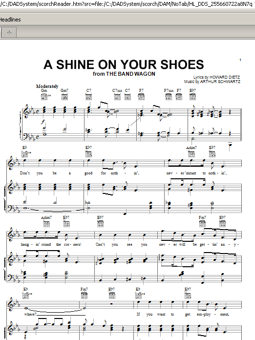 Arthur Schwartz A Shine On Your Shoes Sheet Music