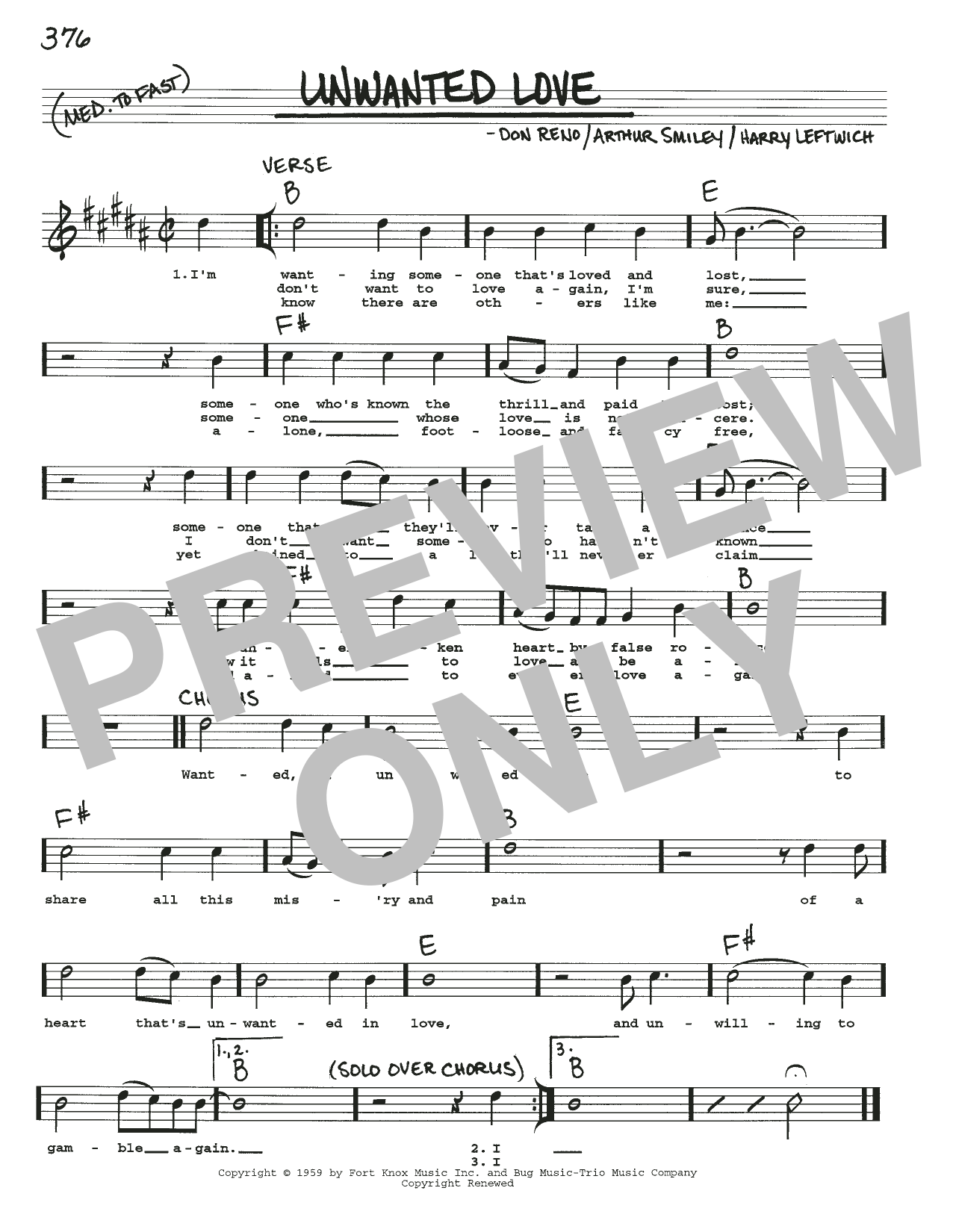 Arthur Smiley Unwanted Love Sheet Music