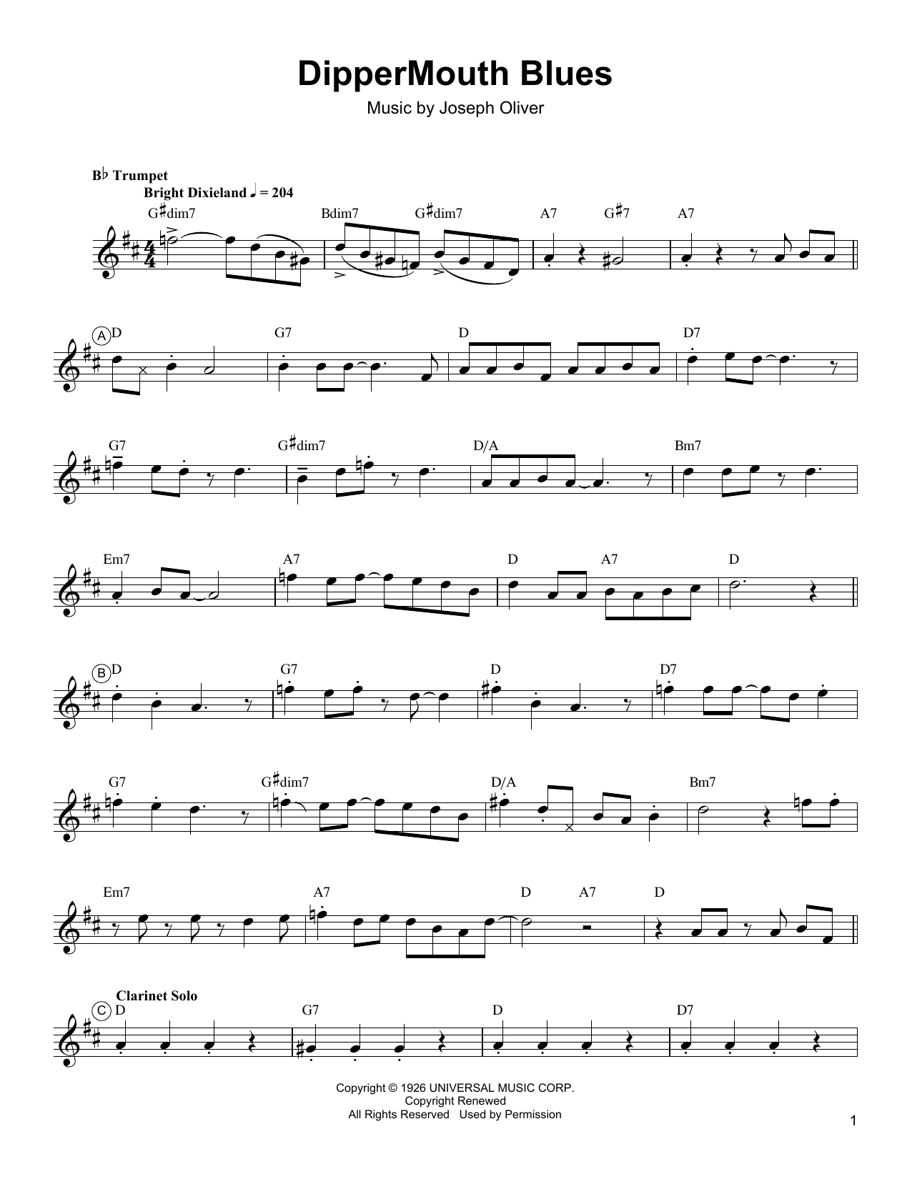 Arturo Sandoval Dippermouth Blues Sheet Music