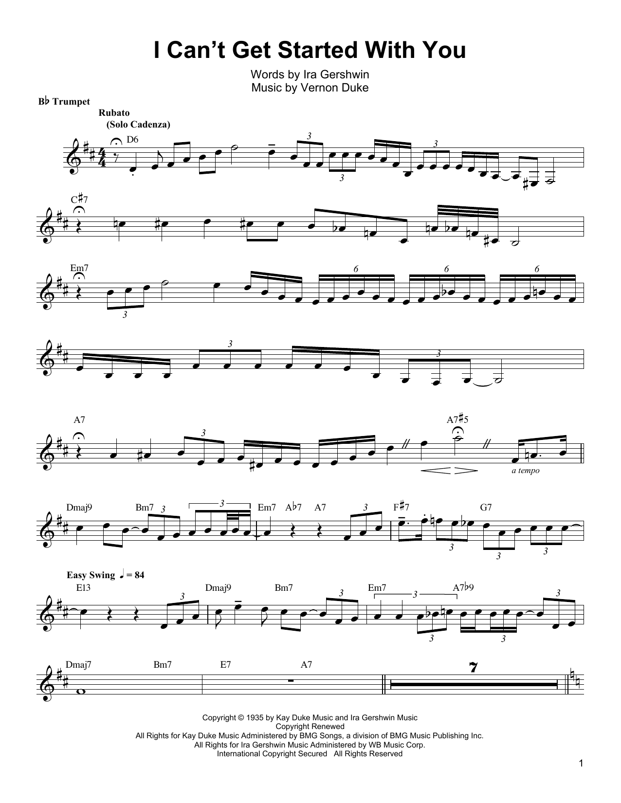 Arturo Sandoval I Can't Get Started Sheet Music