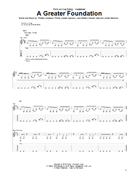 As I Lay Dying A Greater Foundation Sheet Music
