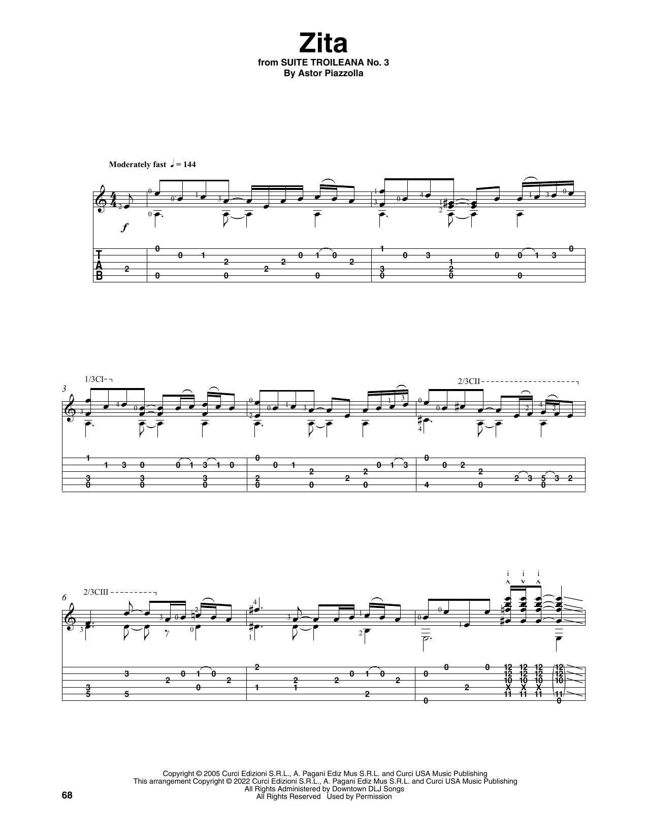 Astor Piazzolla Zita (arr. Celil Refik Kaya) Sheet Music