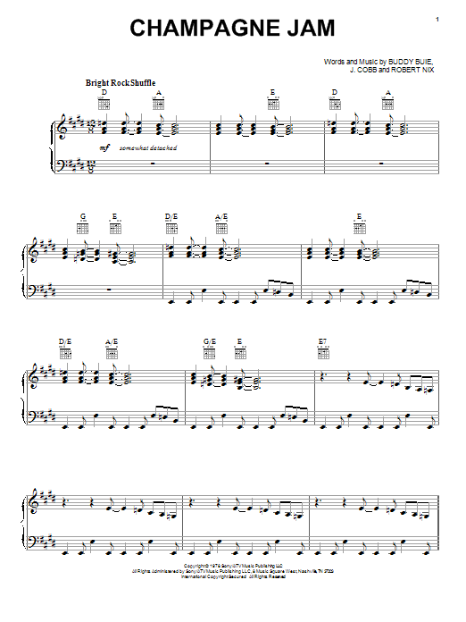 Atlanta Rhythm Section Champagne Jam Sheet Music