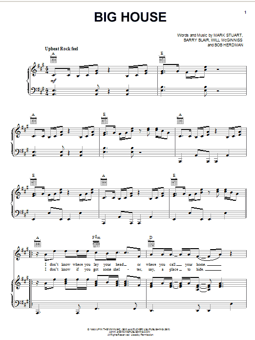 Audio Adrenaline Big House Sheet Music