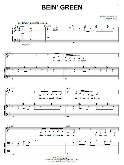 Audra McDonald Bein' Green Sheet Music
