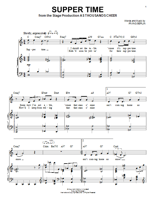 Audra McDonald Supper Time Sheet Music