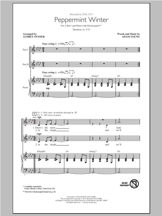 Audrey Snyder Peppermint Winter Sheet Music