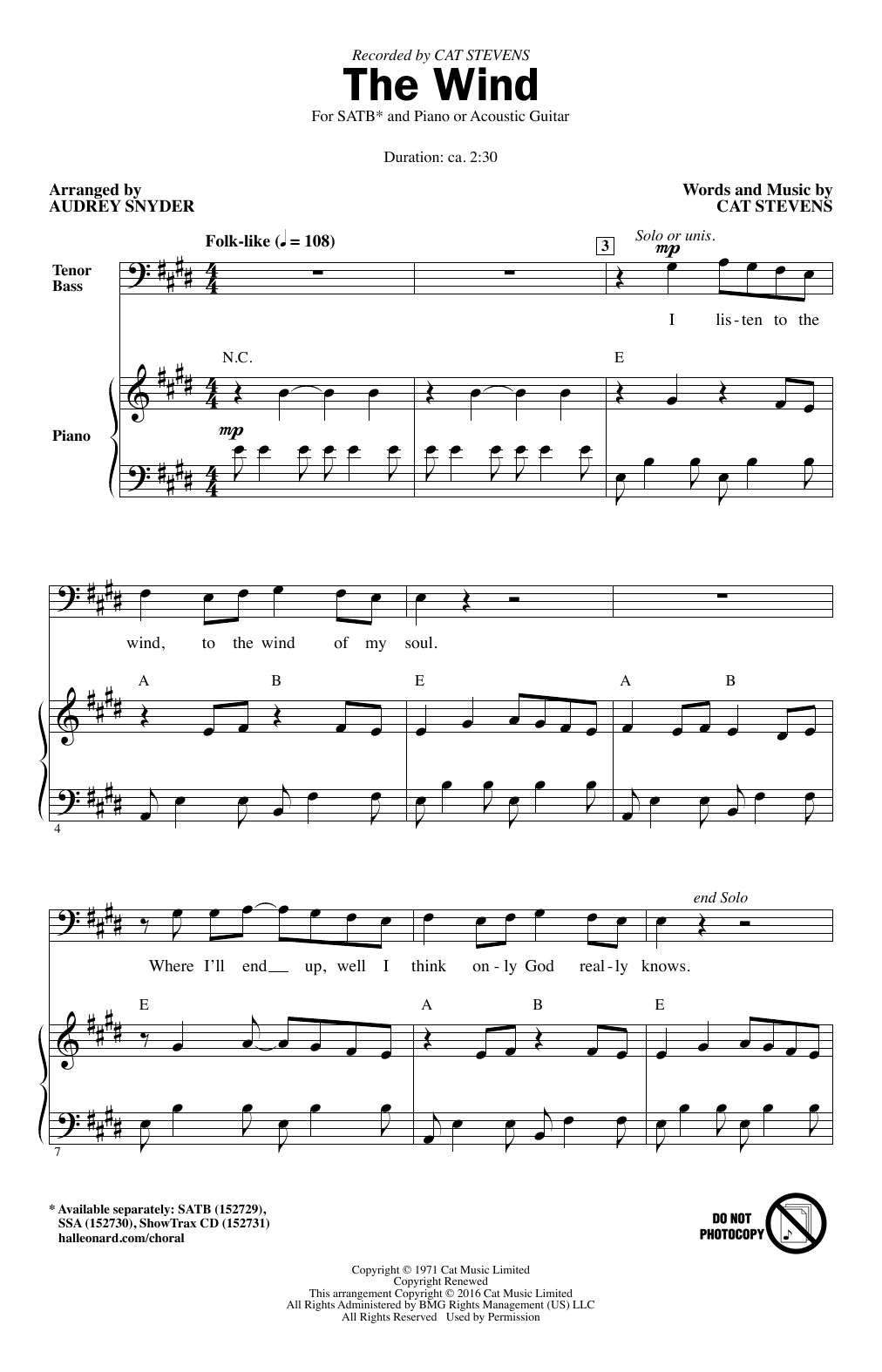 Audrey Snyder The Wind Sheet Music
