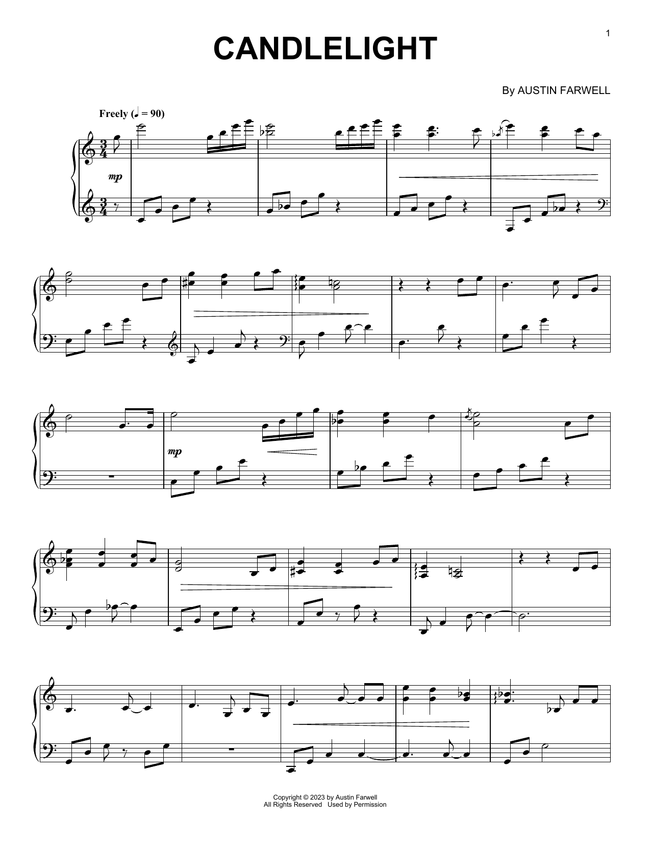Austin Farwell Candlelight Sheet Music
