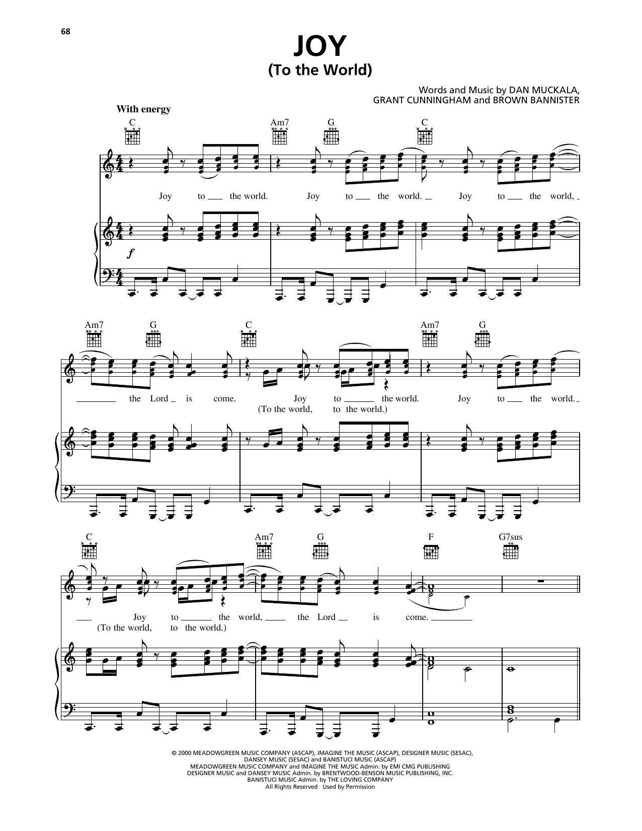 Avalon Joy (To The World) Sheet Music