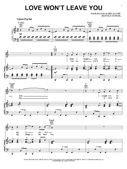 Avalon Love Won't Leave You Sheet Music
