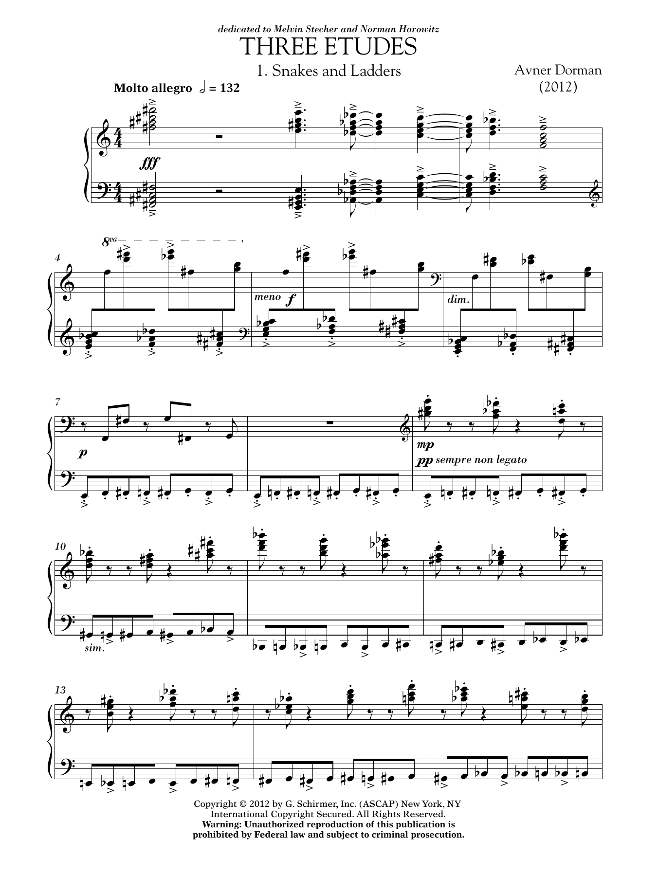 Avner Dorman Three Etudes Sheet Music