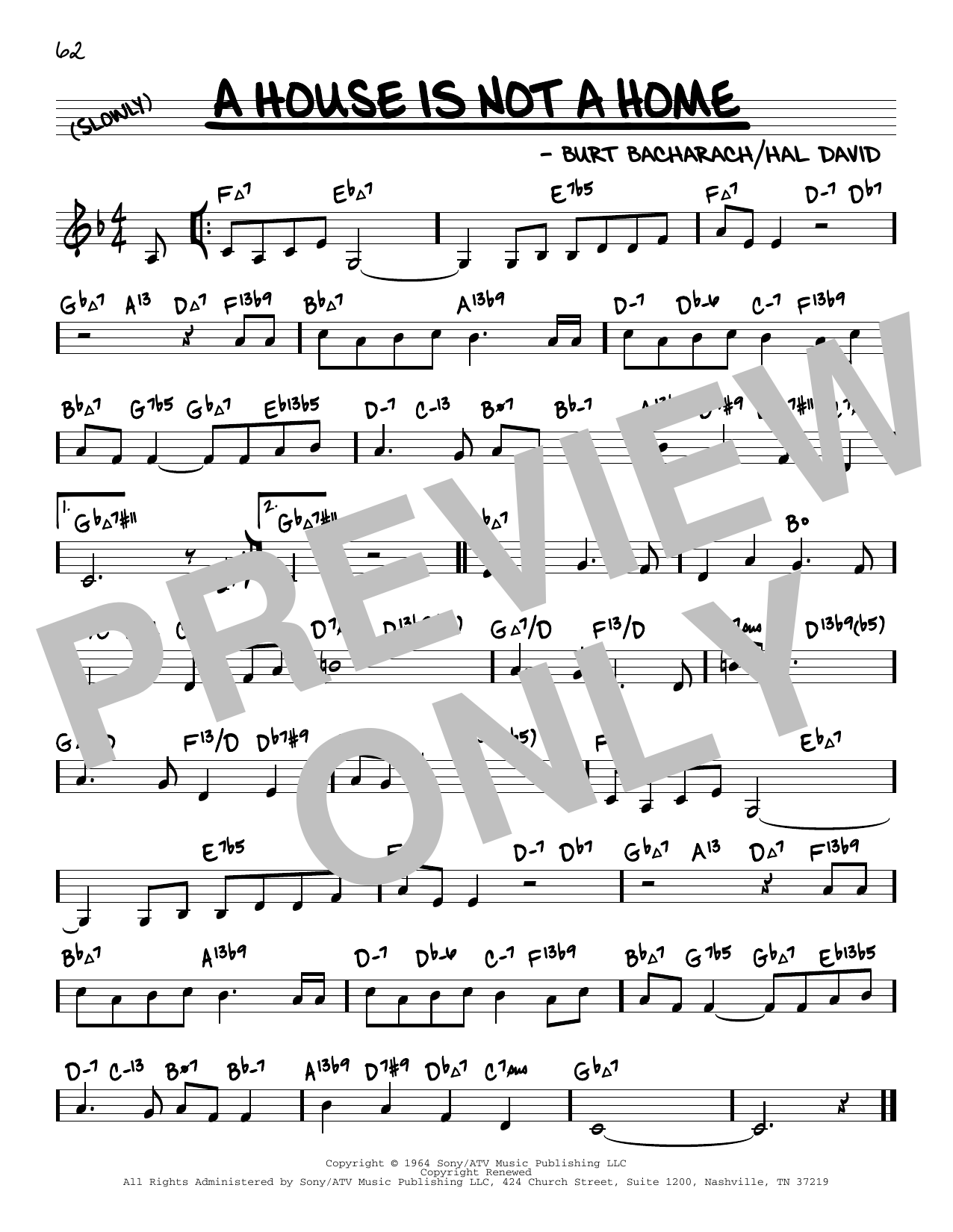 Bacharach & David A House Is Not A Home (arr. David Hazeltine) Sheet Music