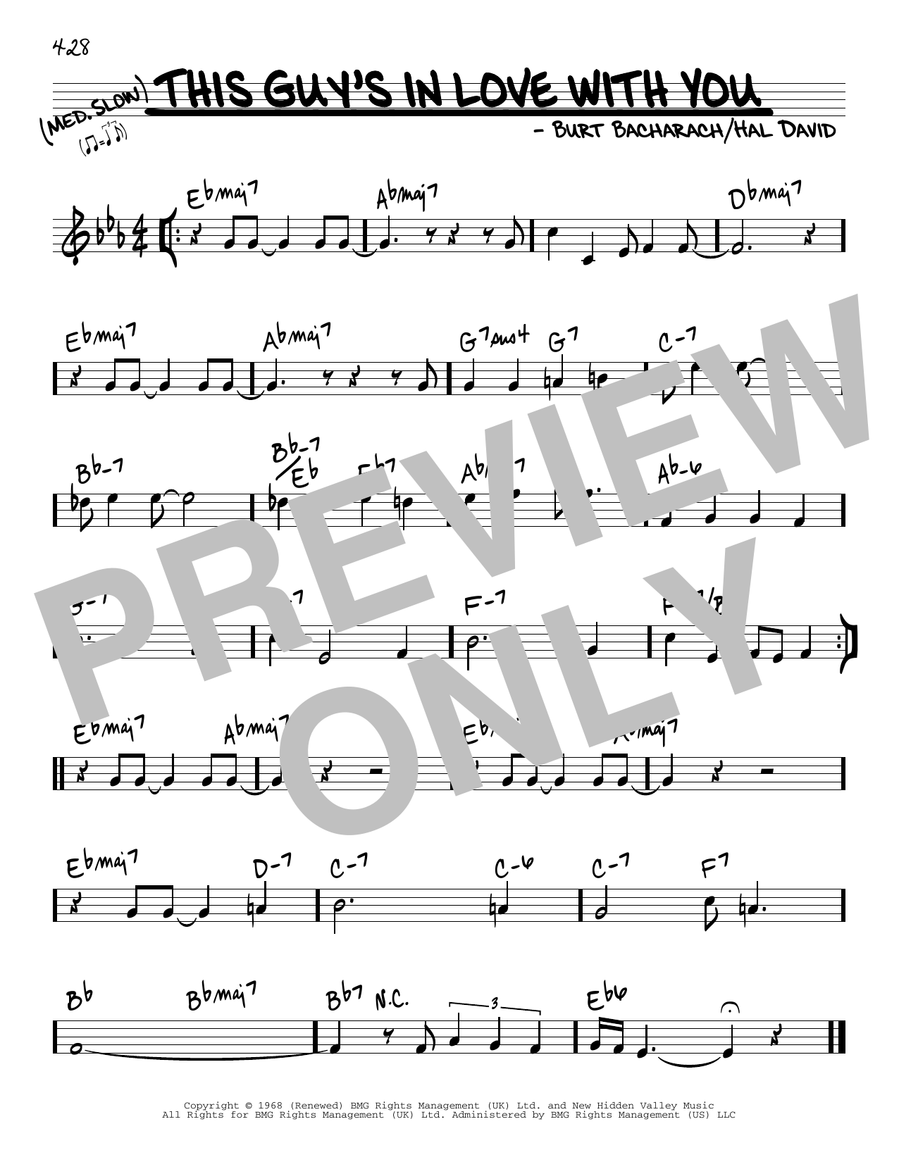 Bacharach & David This Guy's In Love With You Sheet Music