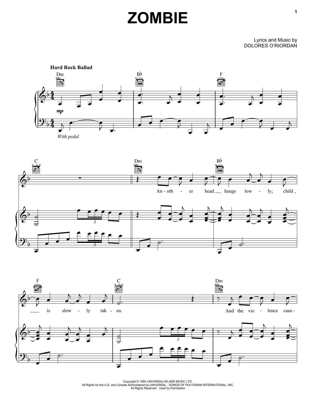 Bad Wolves Zombie Sheet Music