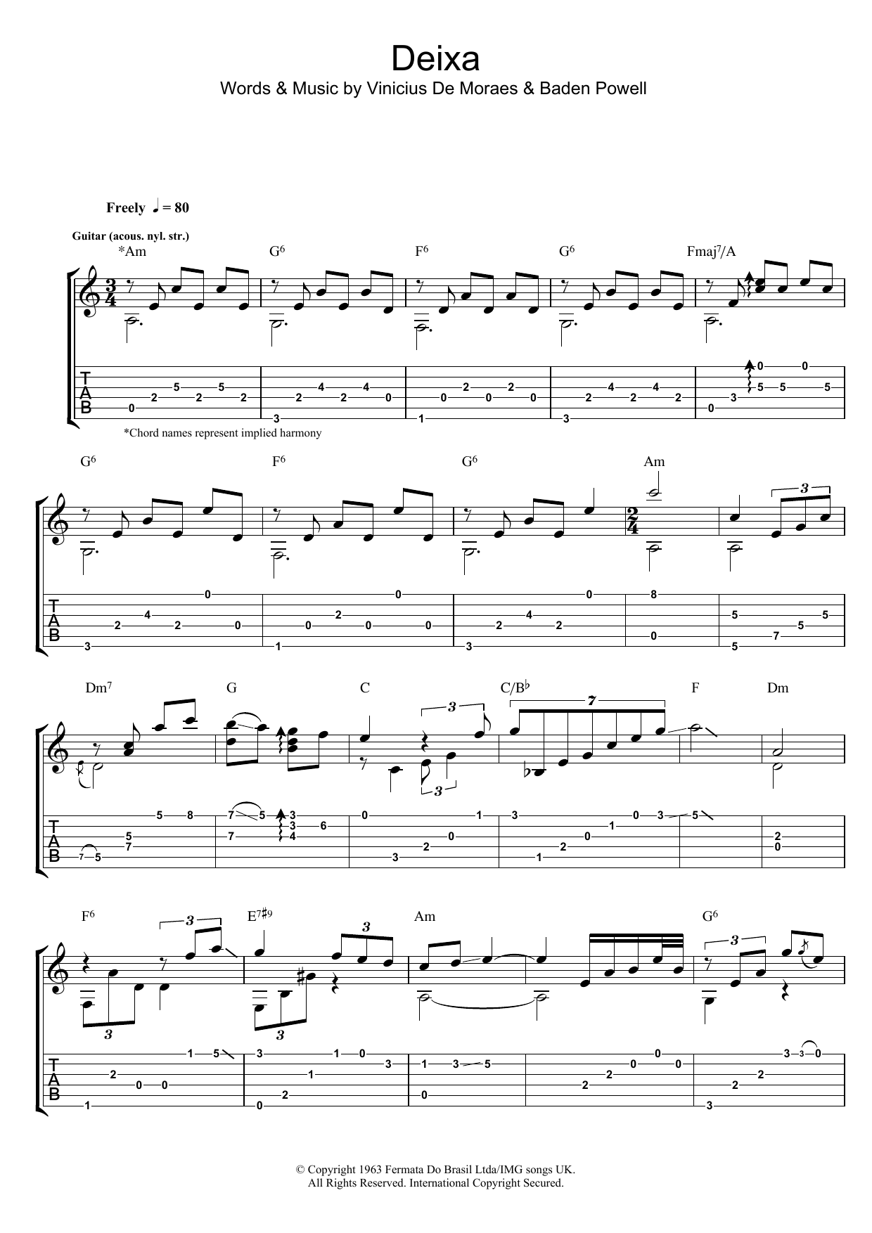 Baden Powell Deixa Sheet Music