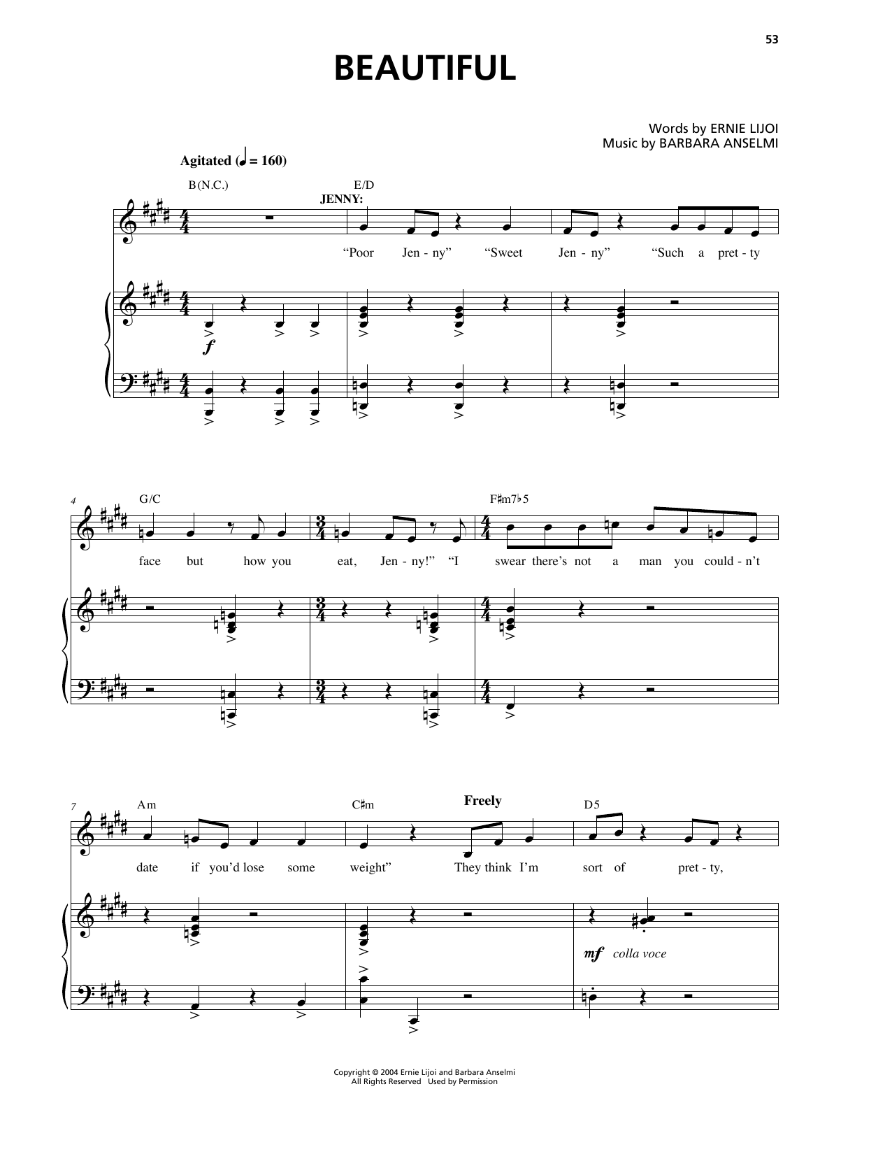 Barbara Anselmi & Ernie Lijoi Beautiful Sheet Music