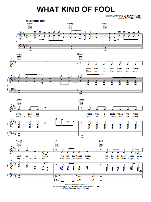 Barbra Streisand & Barry Gibb What Kind Of Fool Sheet Music