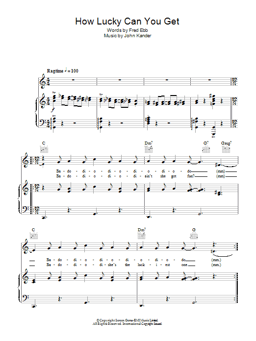 Barbra Streisand How Lucky Can You Get? Sheet Music