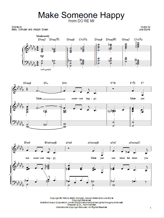 Barbra Streisand Make Someone Happy (from Do Re Mi) Sheet Music