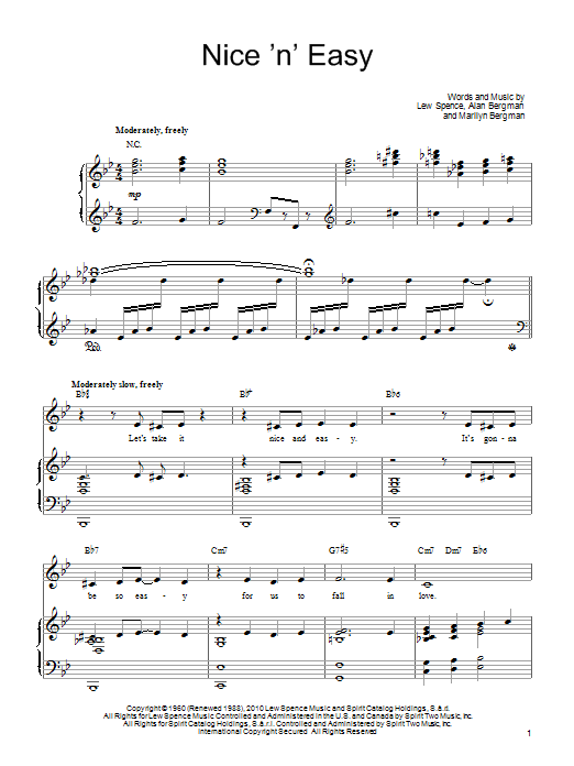 Barbra Streisand Nice 'n' Easy Sheet Music