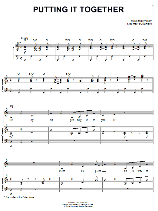 Barbra Streisand Putting It Together Sheet Music