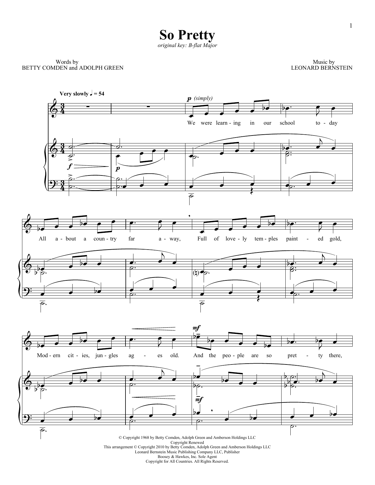 Barbra Streisand So Pretty Sheet Music