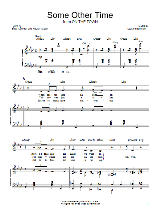 Barbra Streisand Some Other Time Sheet Music