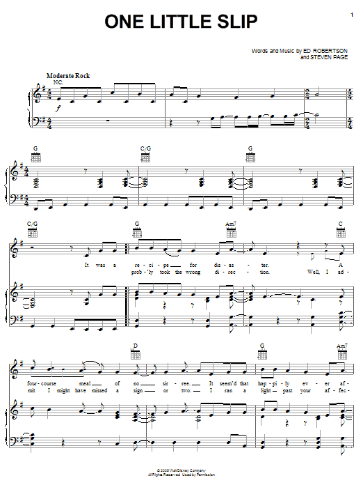 Barenaked Ladies One Little Slip Sheet Music